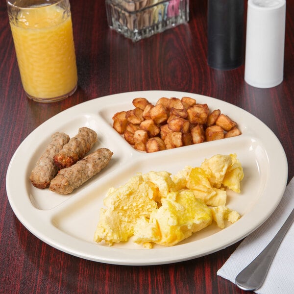 10" 3-Compartment Plate - 48/Case