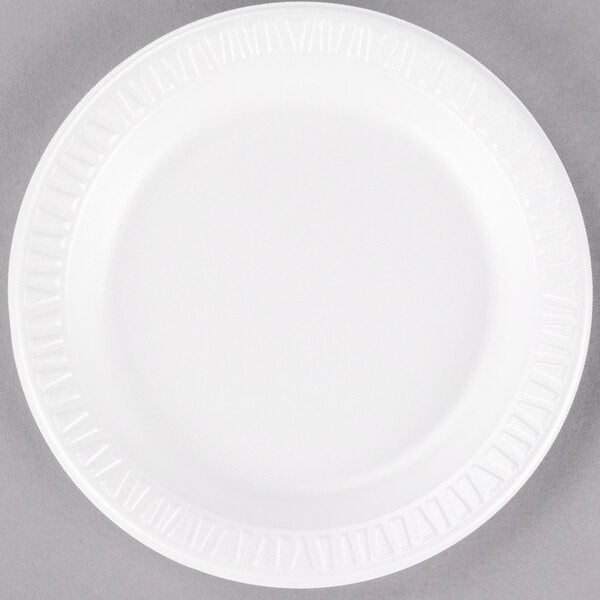 6" White Non-Laminated Round Foam Plate