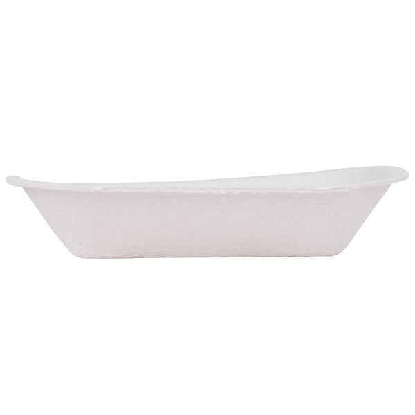 7 1/2" x 5 1/2" White Molded Fiber / Pulp Rectangular Food Tray