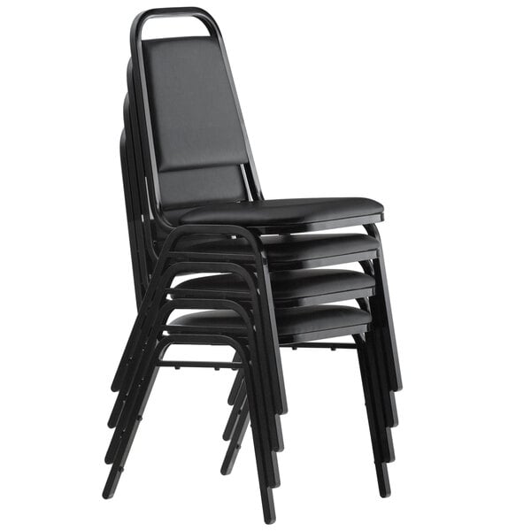 Black Stackable Banquet Chair with 1" Padded Seat