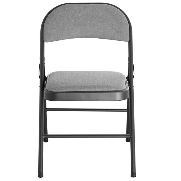Dark Grey Fabric Folding Chair with Padded Seat
