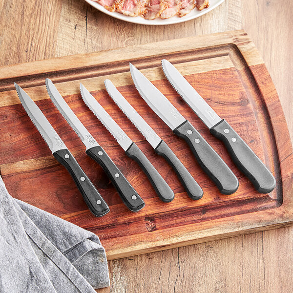 4 3/4" Stainless Steel Steak Knife with Black Polypropylene Handle
