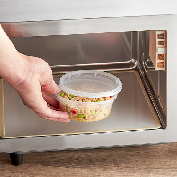8 oz. Microwavable Translucent Plastic Deli Container and Lid Combo Pack