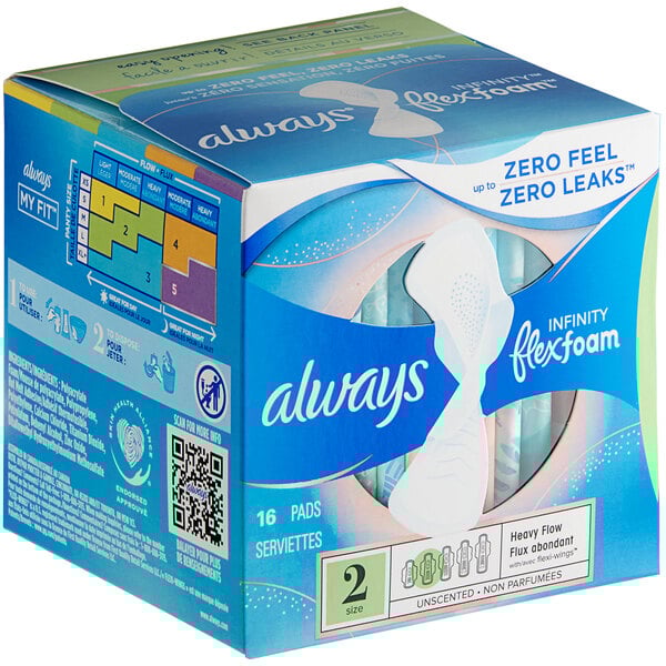 16-Count Unscented Menstrual Pad with Wings - Size 2 Super - 12/Case
