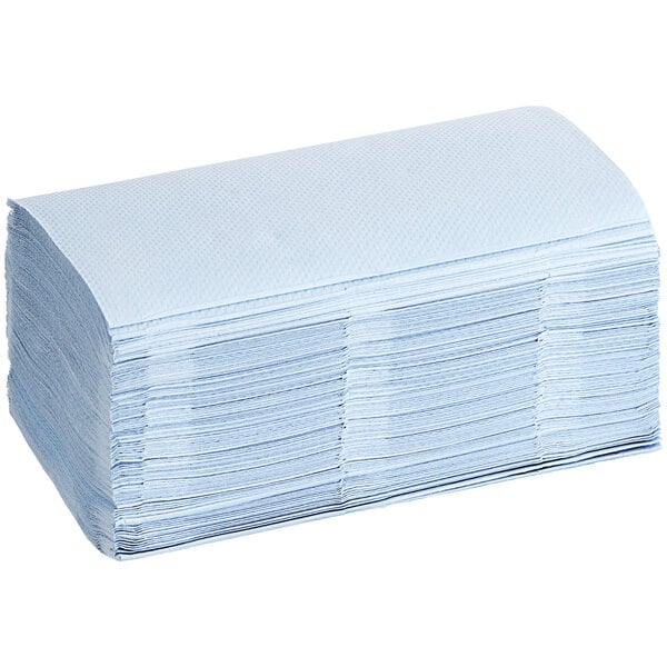 1-Ply Blue Single Fold Windshield Paper Towel - 2250/Case