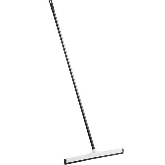 22" White Double Neoprene Foam Floor Squeegee with Plastic Frame and 60" Metal Handle
