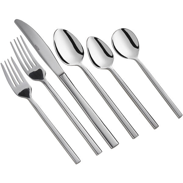 7 3/4" 18/0 Stainless Steel Forged Dinner / Dessert Spoon - 12/Pack