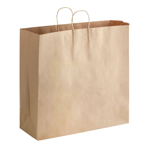 18" x 7" x 18 3/4" Natural Kraft Paper Shopping Bag with Handles