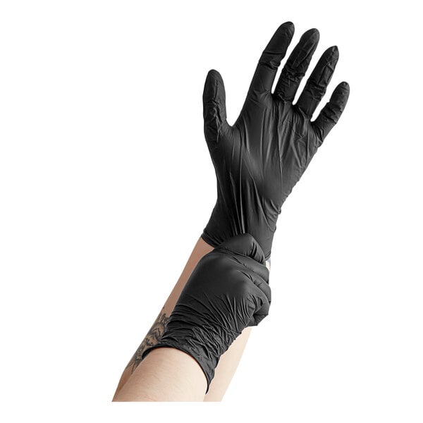 4 Mil Black Biodegradable Powder-Free Nitrile Gloves