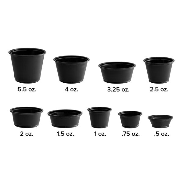 Black Plastic Souffle Cup / Portion Cup - 2 oz.