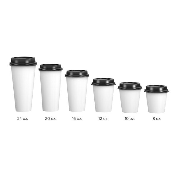 10 oz. White Poly Paper Hot Cup and Lid