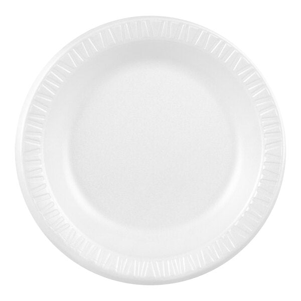 10 1/4" White Laminated Round Foam Plate