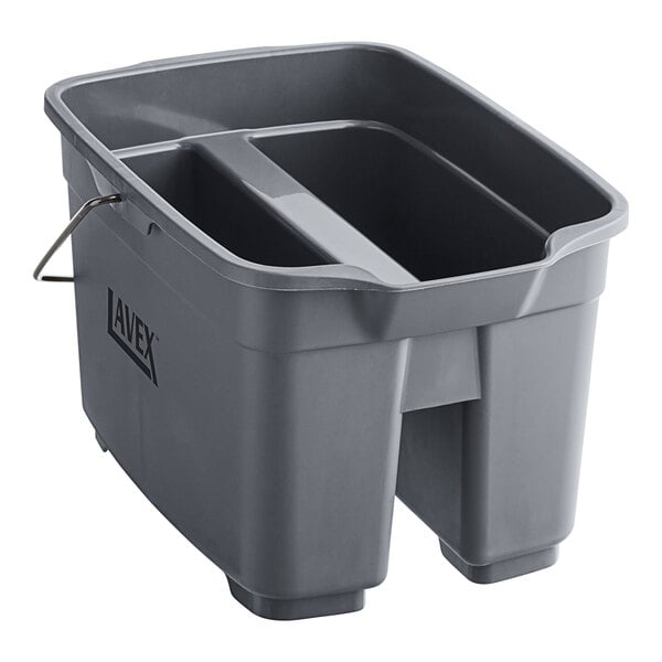 19.5 Qt. Gray Divided Plastic Bucket / Caddy