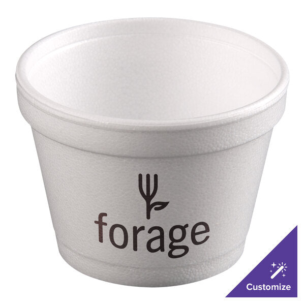12 oz. White Customizable Foam Food Container
