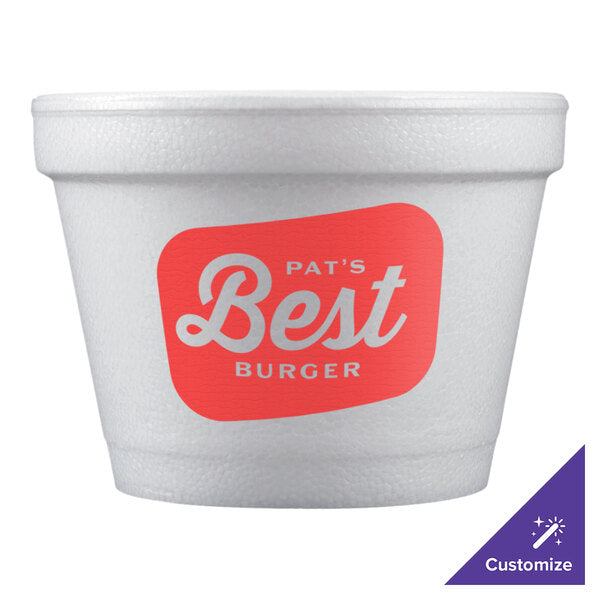 4 oz. White Customizable Foam Food Container