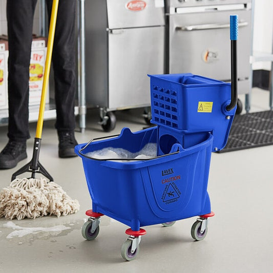 35 Qt. Blue Mop Bucket & Side Press Wringer Combo