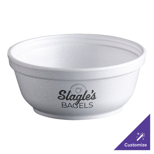 8 oz. Insulated White Customizable Foam Container