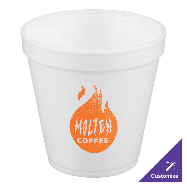 16 oz.White Customizable Foam Food Container