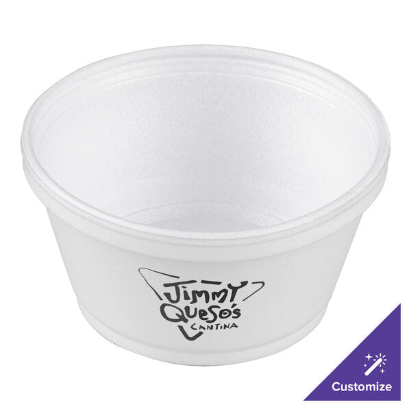 8 oz. White Customizable Foam Food Container