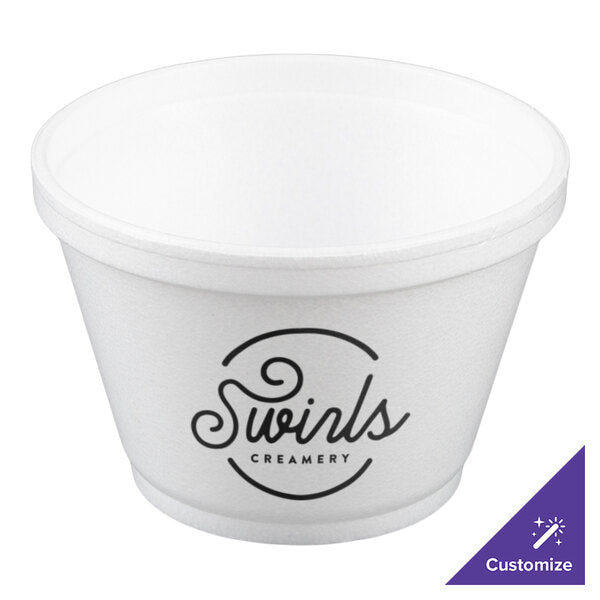 6 oz. White Customizable Foam Food Container