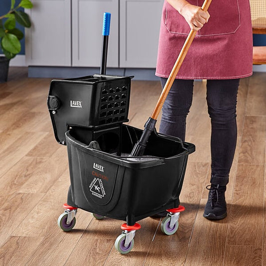 35 Qt. Black Mop Bucket & Side Press Wringer Combo