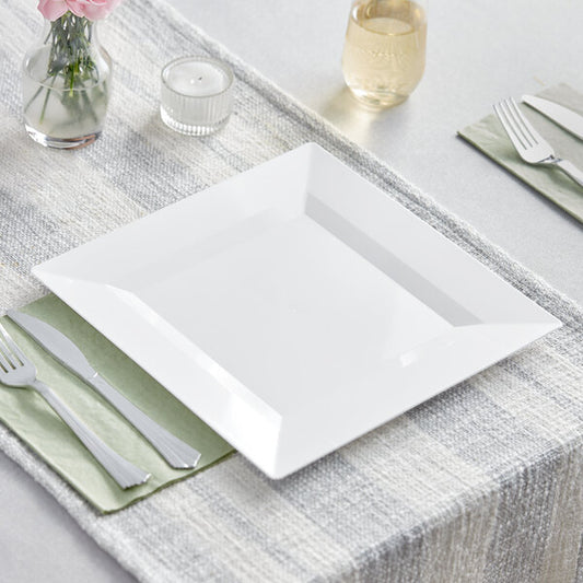 Florence 10" Square White Plastic Plate