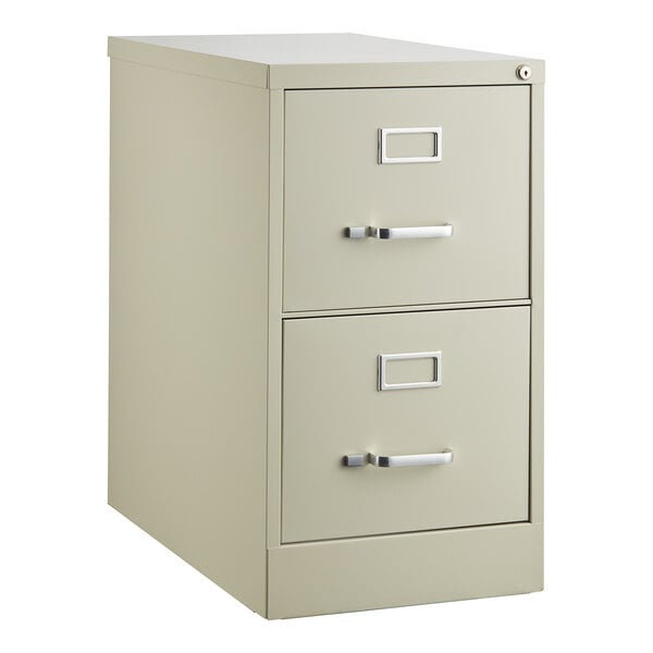 Putty Two-Drawer Vertical Letter File Cabinet - 15" x 25" x 28 3/8"