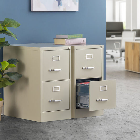 Putty Two-Drawer Vertical Letter File Cabinet - 15" x 25" x 28 3/8"