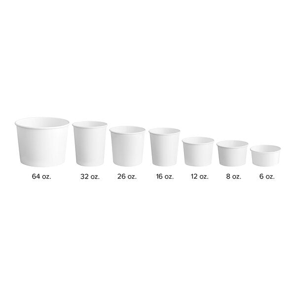 8 oz. White Double Poly-Coated Paper Food Cup