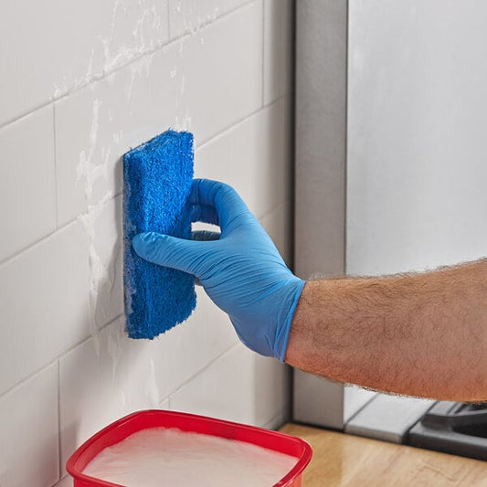 6" x 3 1/2" x 7/8" Extra Heavy-Duty Blue Scouring Pad - 10/Pack