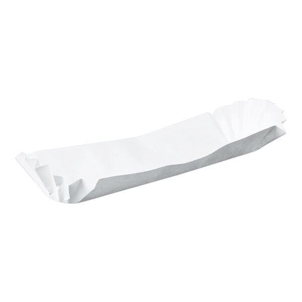 10" White Paper Fluted Hot Dog Tray