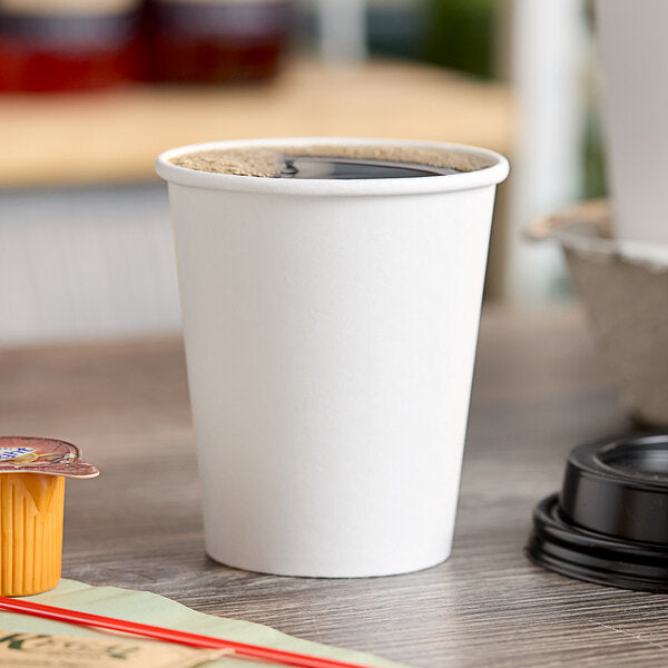 8 oz. Tall White Poly Paper Hot Cup