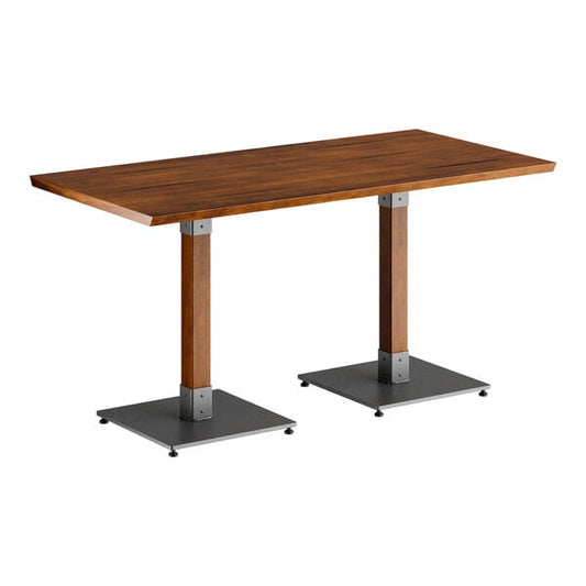 30" x 60" Antique Walnut Solid Wood Live Edge Dining Height Table