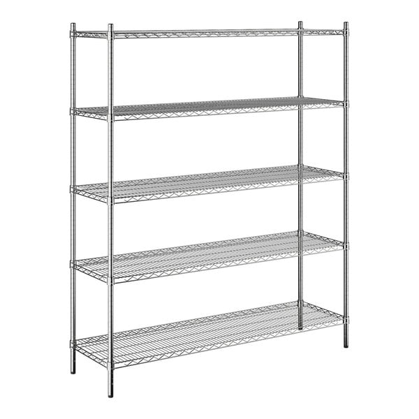18" x 60" NSF Chrome 5-Shelf Kit with 72" Posts