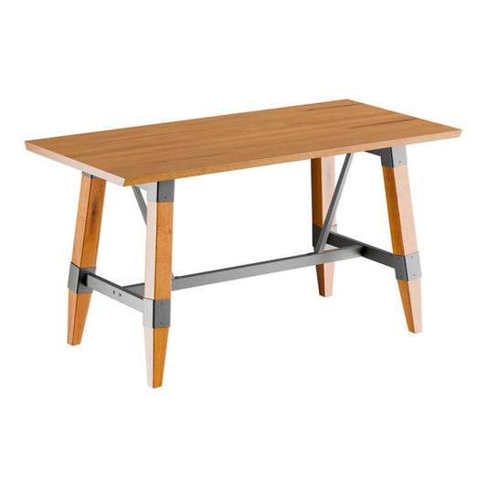 30" x 60" Solid Wood Live Edge Dining Height Trestle Table with Legs and Antique Natural Wood