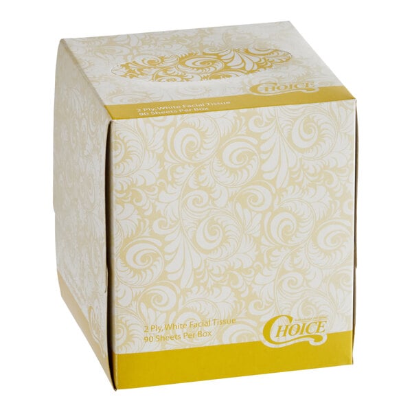 90 Sheet 2-Ply Facial Tissue Cube - 36/Case