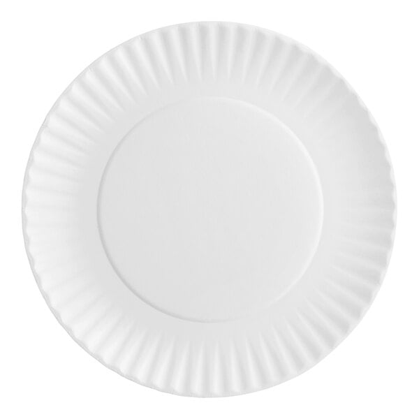 9" White Uncoated Paper Plate