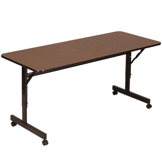 24" x 72" Adjustable Height Melamine Top, Walnut