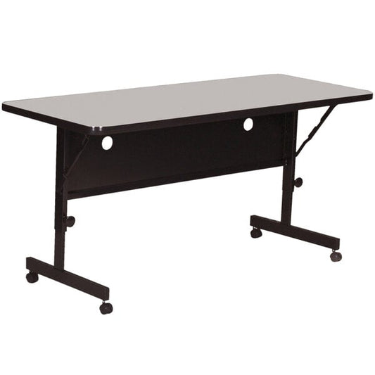 Flip Top Table, 24" x 48" Adjustable Height Melamine Top, Gray