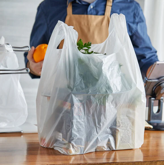 13" x 10" x 23" .551 Mil White Large Medium-Duty T-Shirt Bag