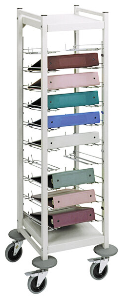 Beige Flat Storage Open Binder Cart