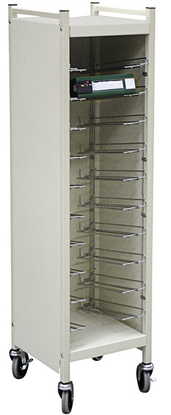 Beige Flat-Storage Closed Binder Cart