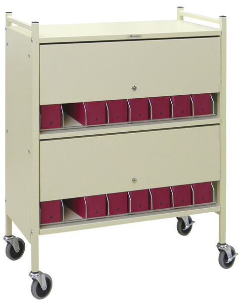 Beige Big Beam Closed Cart with Locking Panels