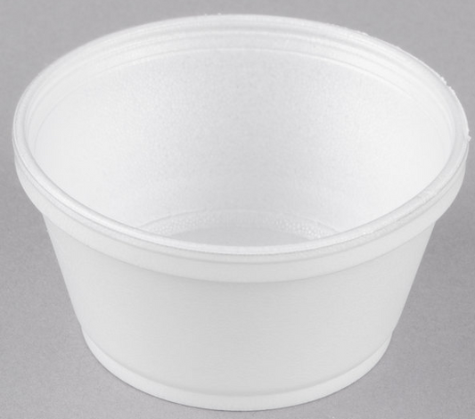 8 oz. Extra Squat White Customizable Foam Food Container
