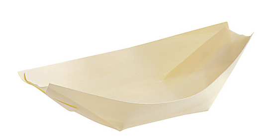5 1/2" Disposable Wooden Food Boat