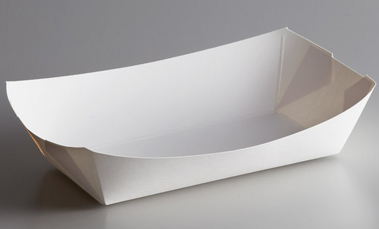 5 lb. White Customizable Paper Food Tray