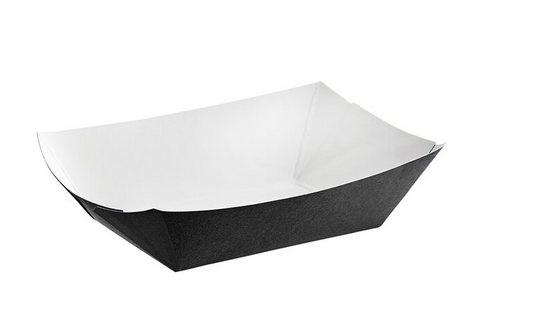 2 lb. Solid Black Paper Food Tray