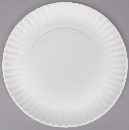 9" White Uncoated Paper Plate