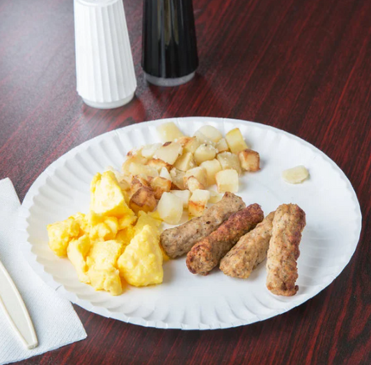 9" White Uncoated Paper Plate