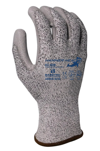 Level A2 HDPE Gloves with Gray Polyurethane Palm Coating
